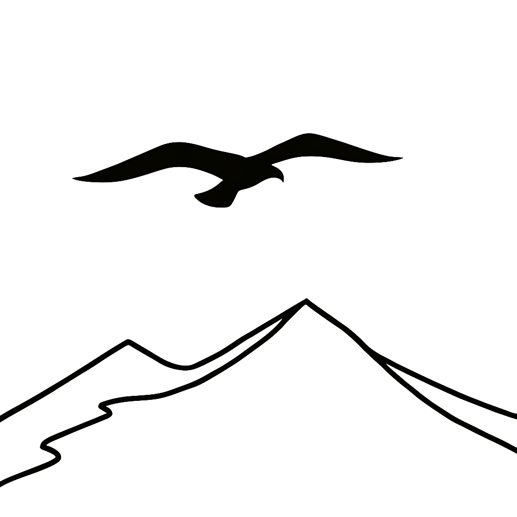 A drawing of a harrier over Tinto 